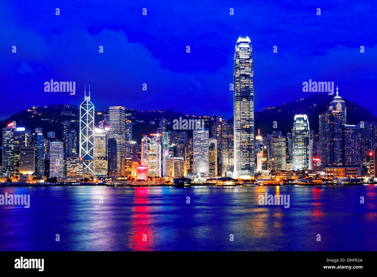 hong kong office building at night Stock Photo - Alamy