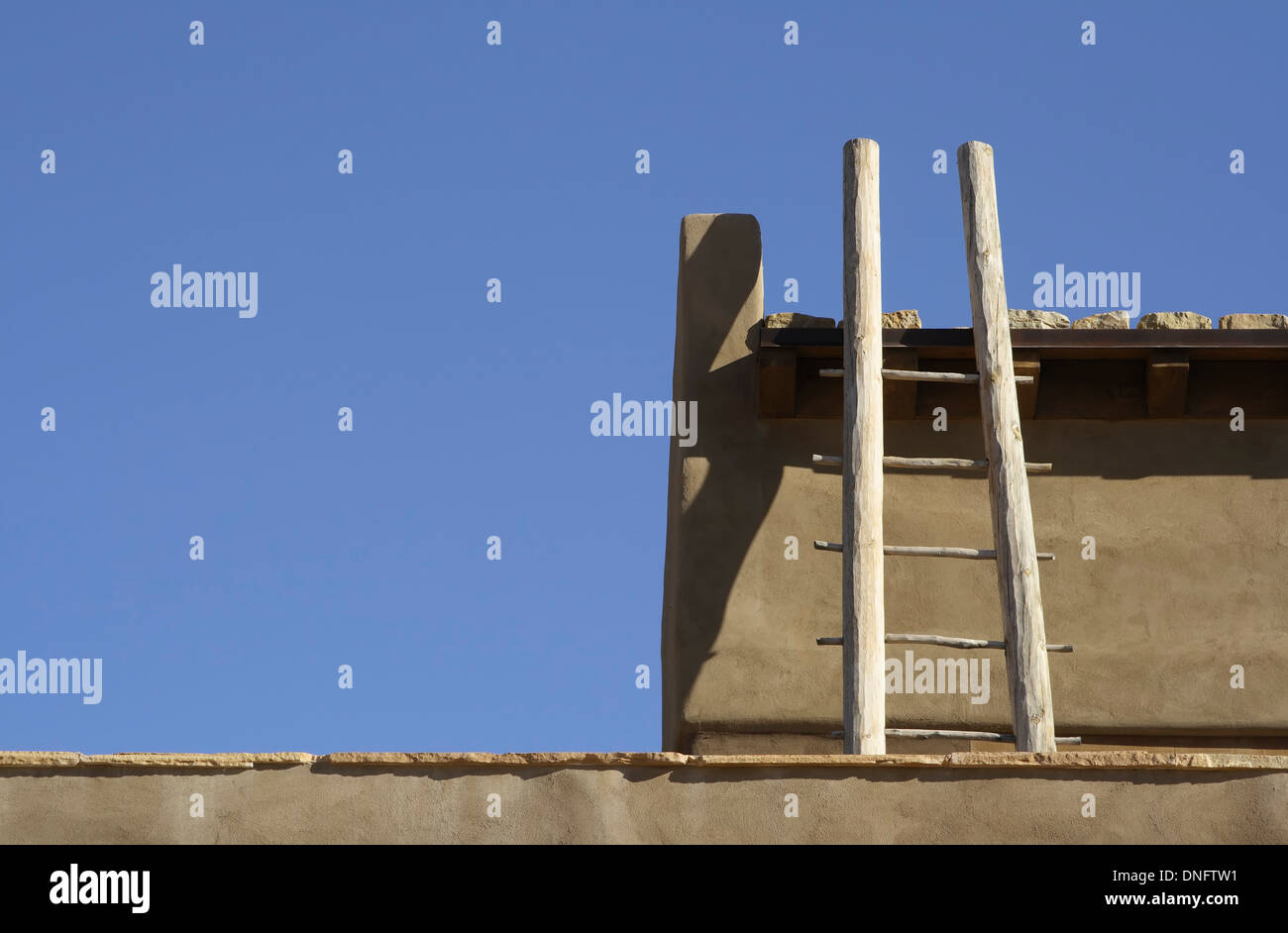 Ladder, Sky City Cultural Center, Acoma Pueblo, New Mexico USA Stock Photo