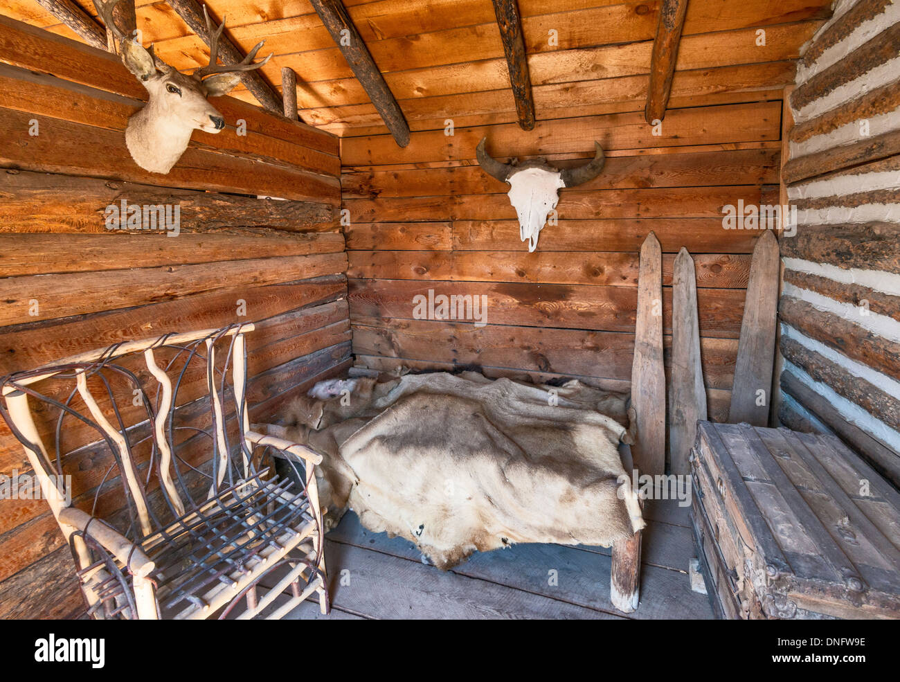 Sleeping Quarters at Fort Hall Replica, a reconstructed trading post on