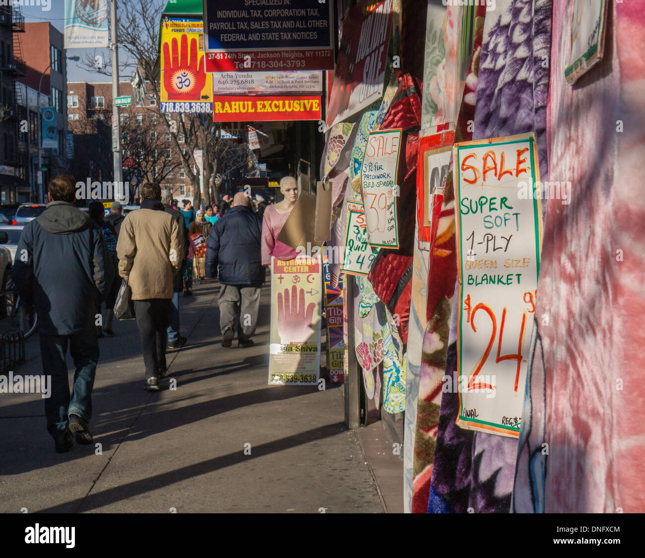 Shopping in the Jackson Heights neighborhood in Queens in New York