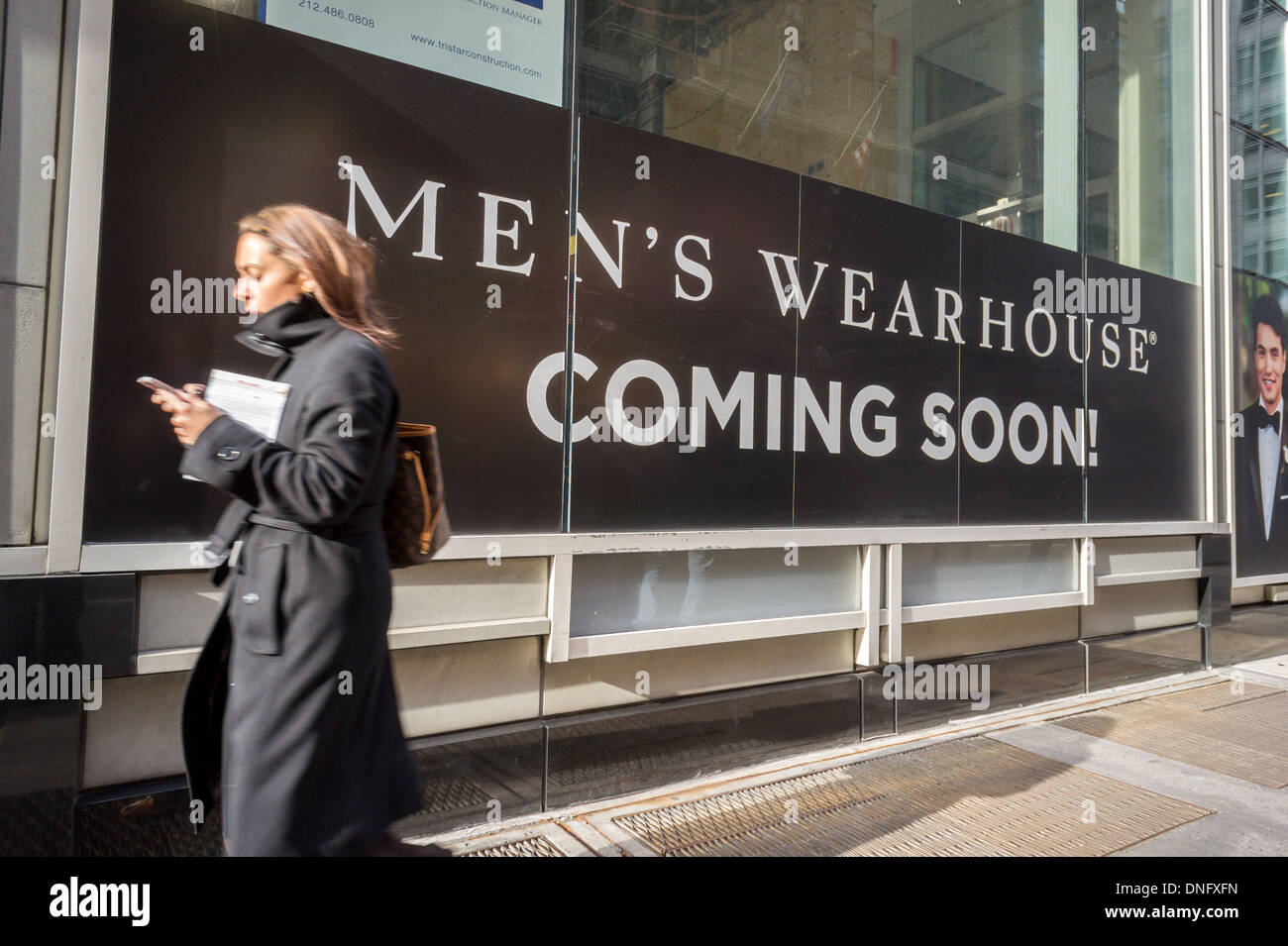 The site of a future Men's Wearhouse clothing store is seen in New York