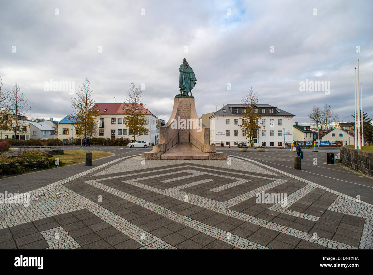 Leif Ericson sculpture in Reykjavik city centre, Iceland Stock Photo
