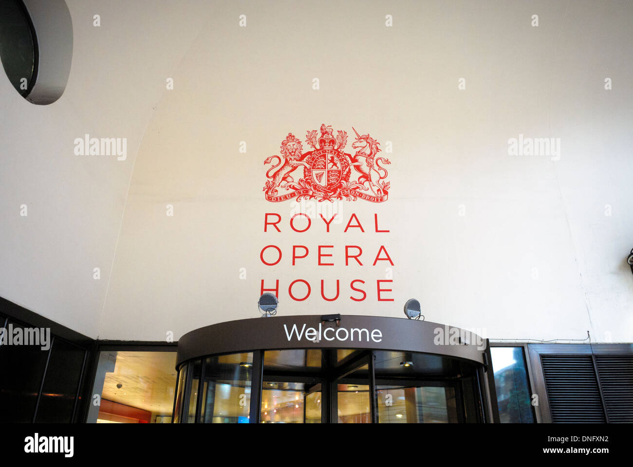 Royal Opera House entrance, Covent Garden. Stock Photo