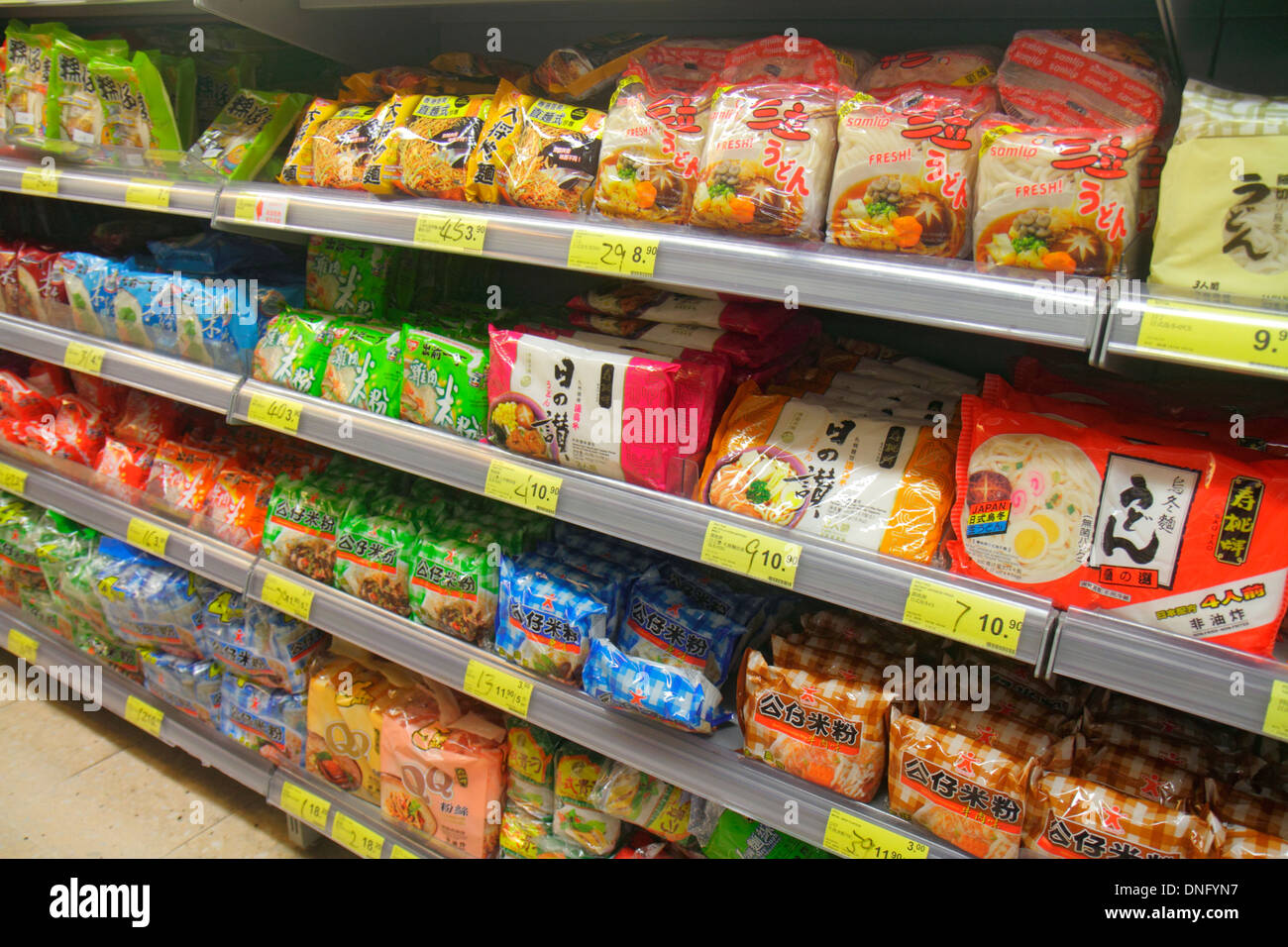 Hong Kong China,HK,Asia,Chinese,Oriental,Island,North Point,King's Road,ParknShop Superstore,grocery store,supermarket,food,display sale shelf shelves Stock Photo