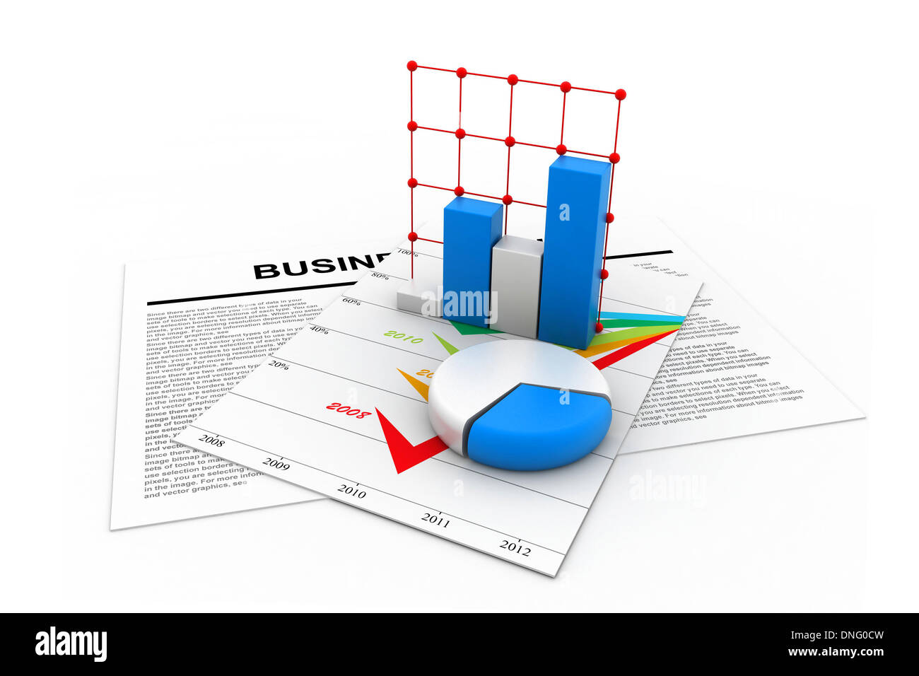 Business chart with growth graph Stock Photo - Alamy