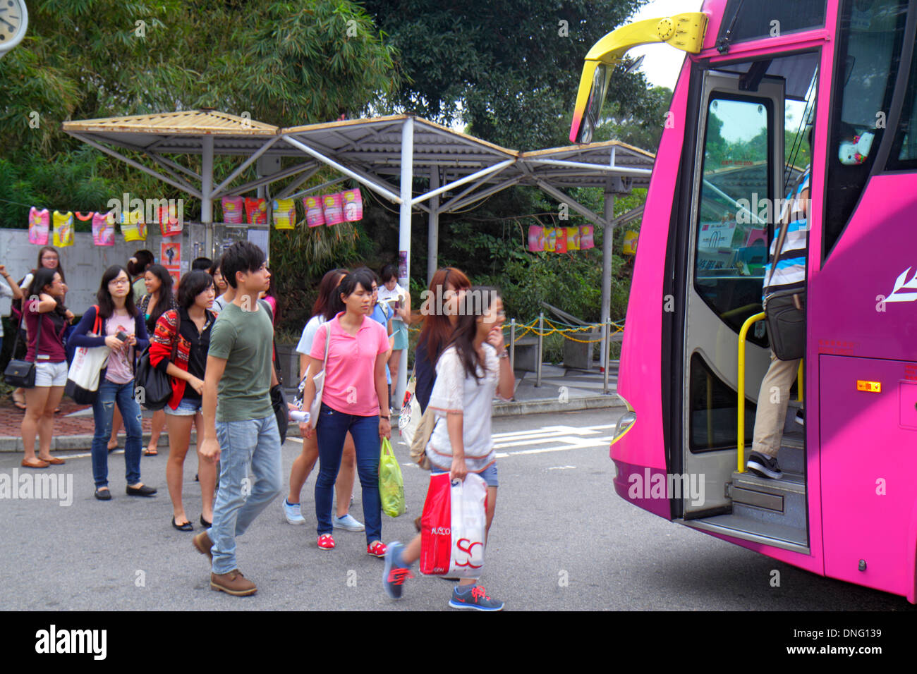 Hong Kong China,HK,Asia,Chinese,Oriental,New Territories,Sha Tin,Ma Liu Shui,New Asia College,Chinese University of Hong Kong,free campus shuttle bus, Stock Photo