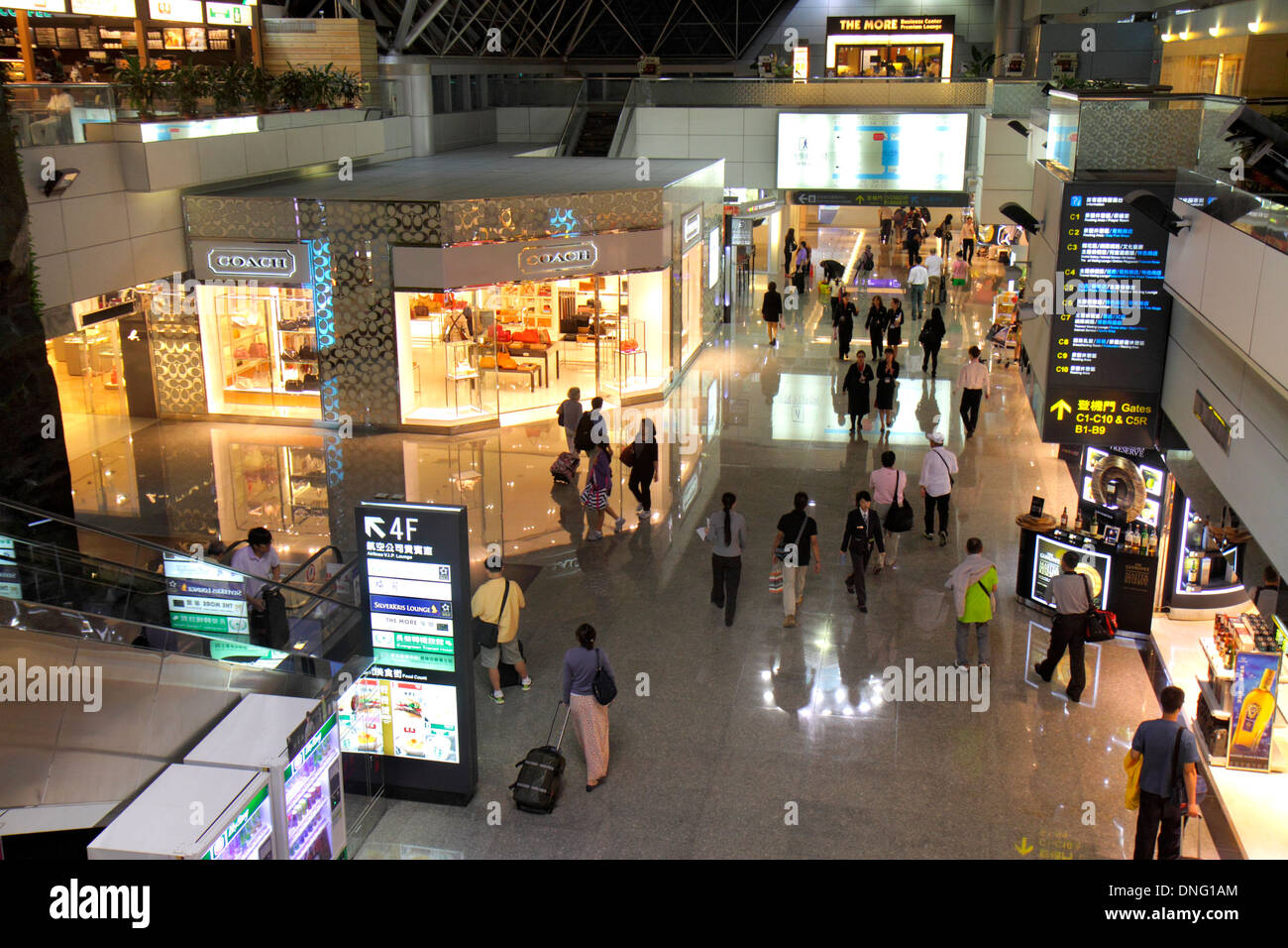 Republic of China,Taiwan,Taipei,Asia,Orient,Oriental,Taiwan Taoyuan International Airport,TPE,terminal,gate,shopping shopper shoppers shop shops marke Stock Photo