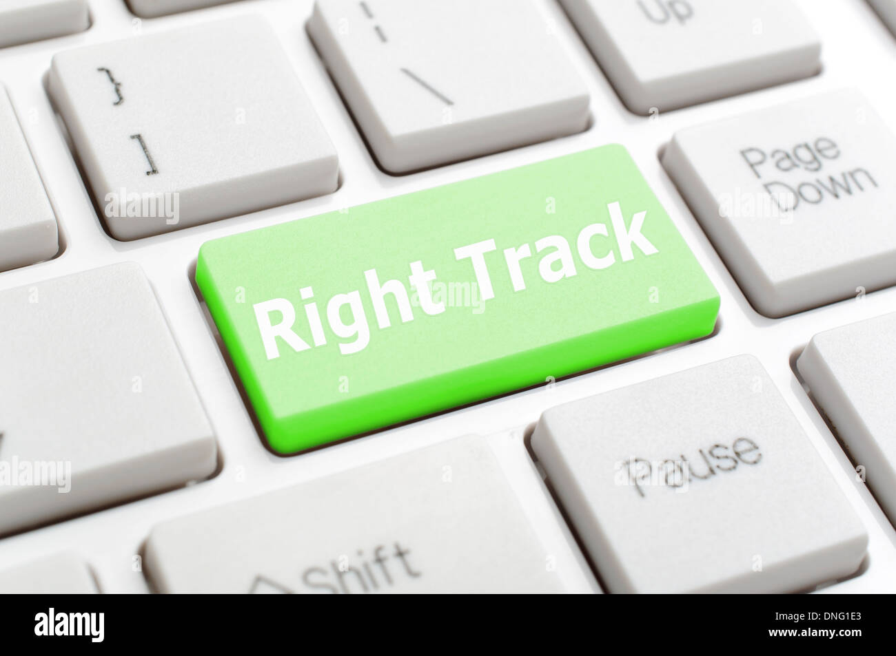 Right track on keyboard Stock Photo Alamy