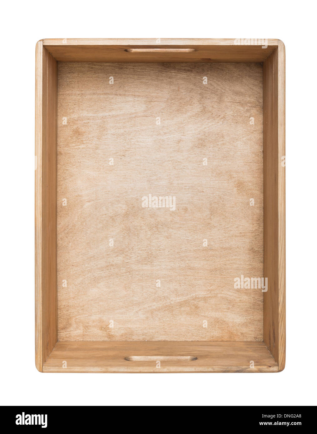Empty wooden box isolated on white Stock Photo