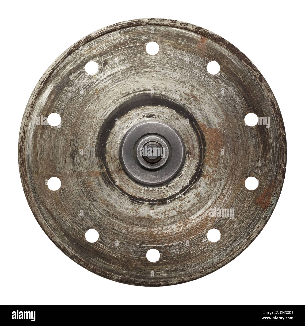Rusty circular saw blade. Disk for stone cutting. Stock Photo