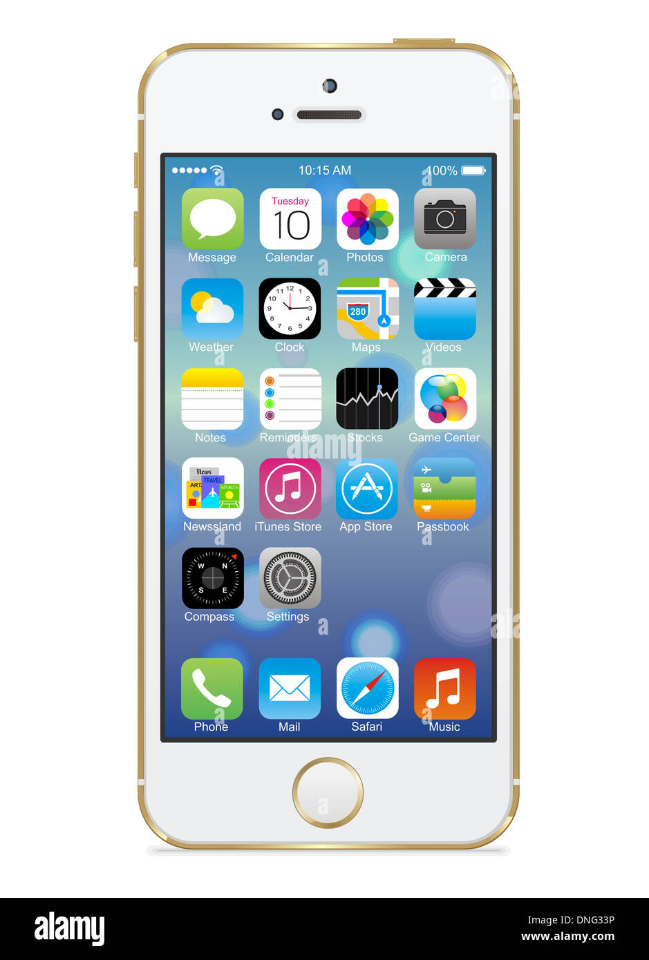 Apple iphone 5s  with icon on screen Stock Photo