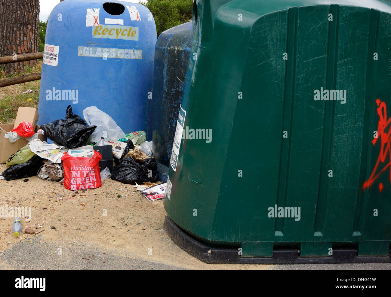 Mess at recycling depot Stock Photo Alamy