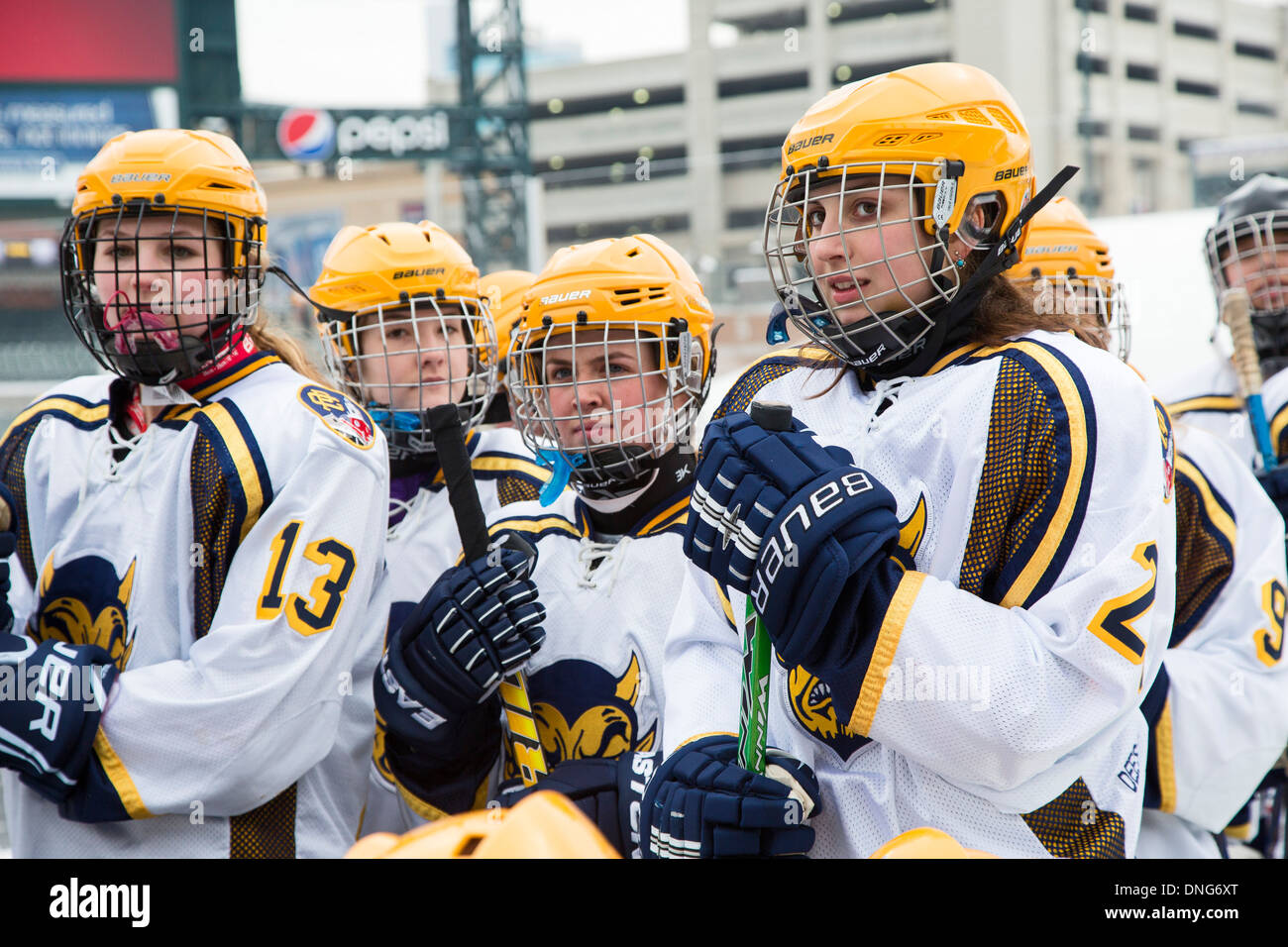 High School Girls Ice Hockey Stock Photo Alamy