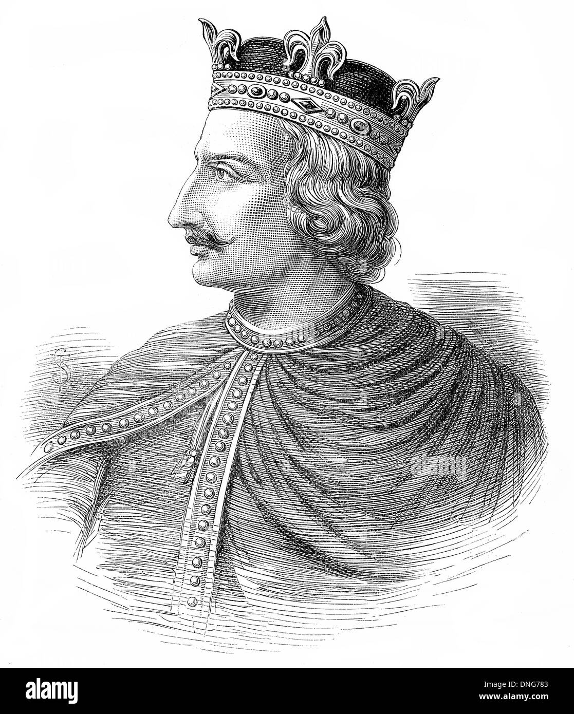 Henry I or Henry Beauclerc, c. 1068 - 1135, King of England from 1100 to 1135, Stock Photo