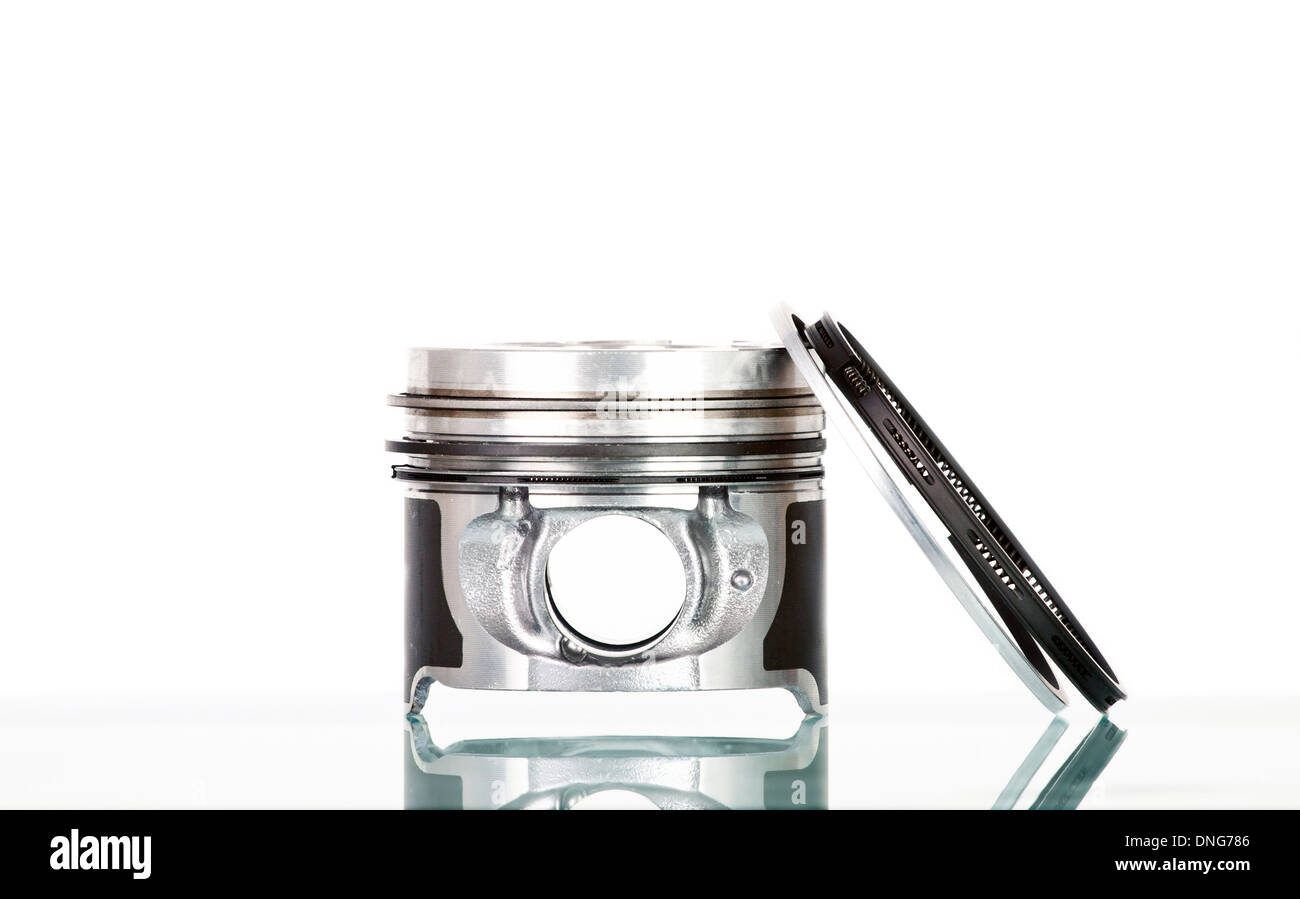 Piston and accessories isolated on white Stock Photo Alamy