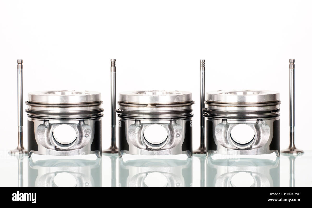 Piston and accessories isolated on white Stock Photo Alamy