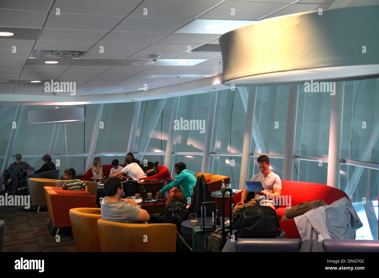 Miami Florida,FL,South,Miami Dade County,Miami International Airport,MIA,terminal,gate,Club America,class lounge,members,looking FL130915011 Stock Photo