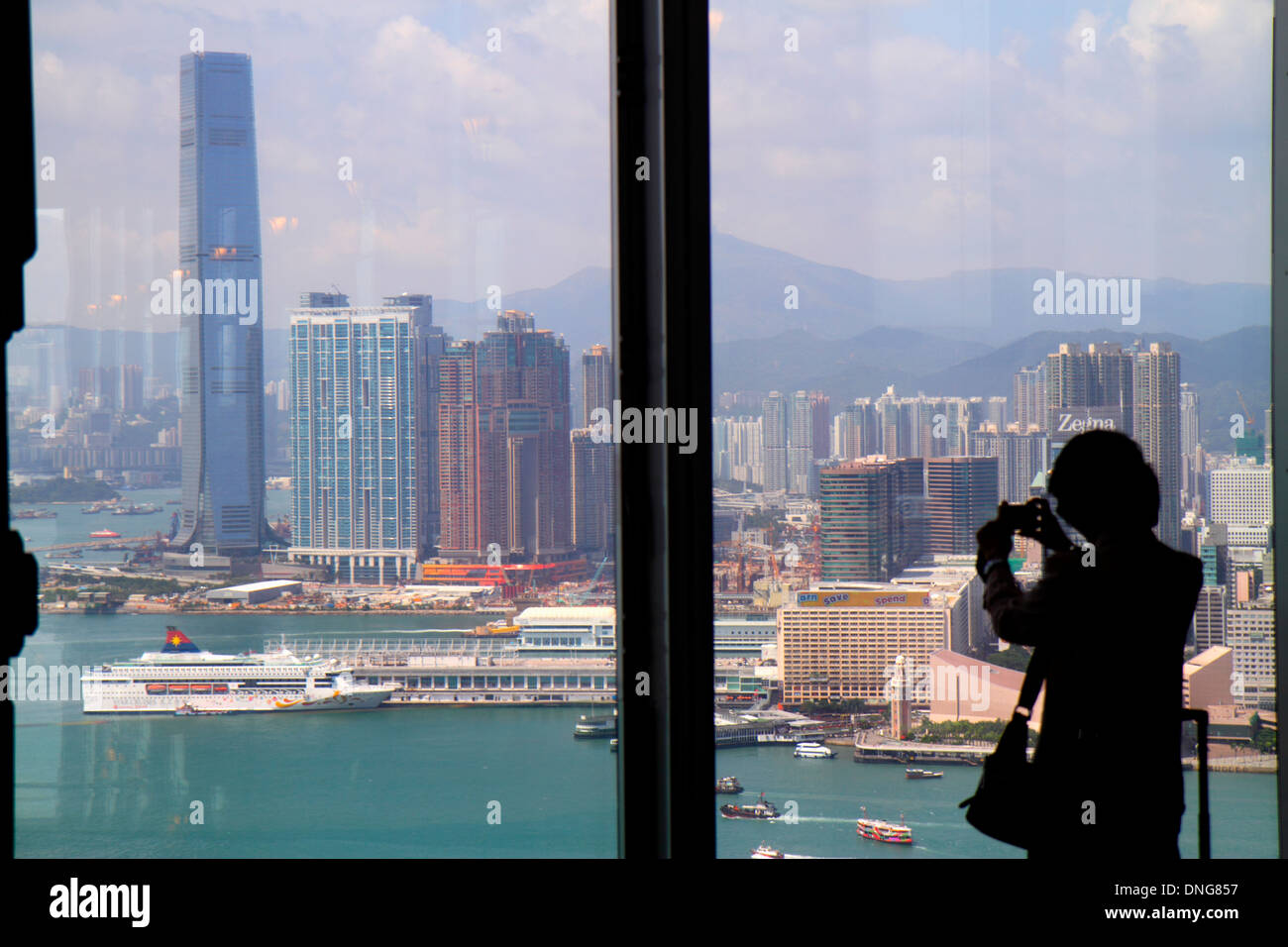 Hong Kong China,HK,Asia,Chinese,Oriental,Island,Wan Chai,Central Plaza,high rise skyscraper skyscrapers building buildings skyscraper,buildings,city s Stock Photo