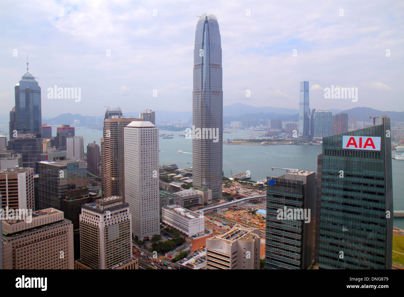 Hong Kong China,HK,Asia,Chinese,Oriental,Island,Central,Two International Finance Centre,high rise skyscraper skyscrapers building buildings skyscrape Stock Photo