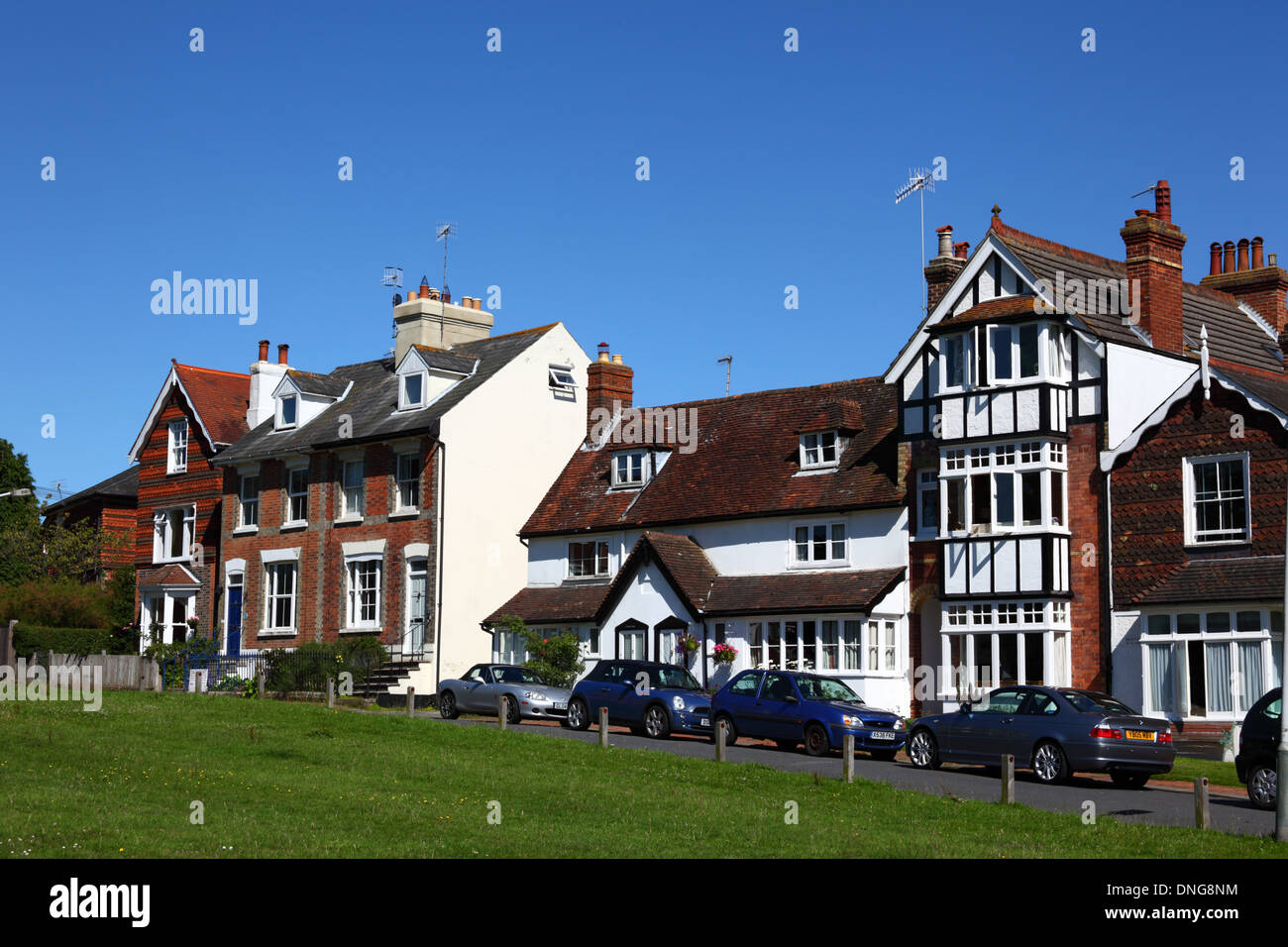 Mixed architectural style houses and cottages on Southborough Common