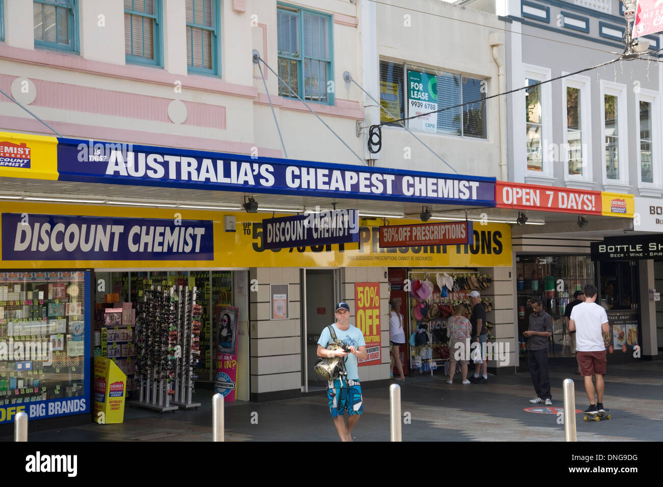 Chemist Warehouse, Australian chemist pharmacy shop in Manly,Sydney, Australia Stock Photo