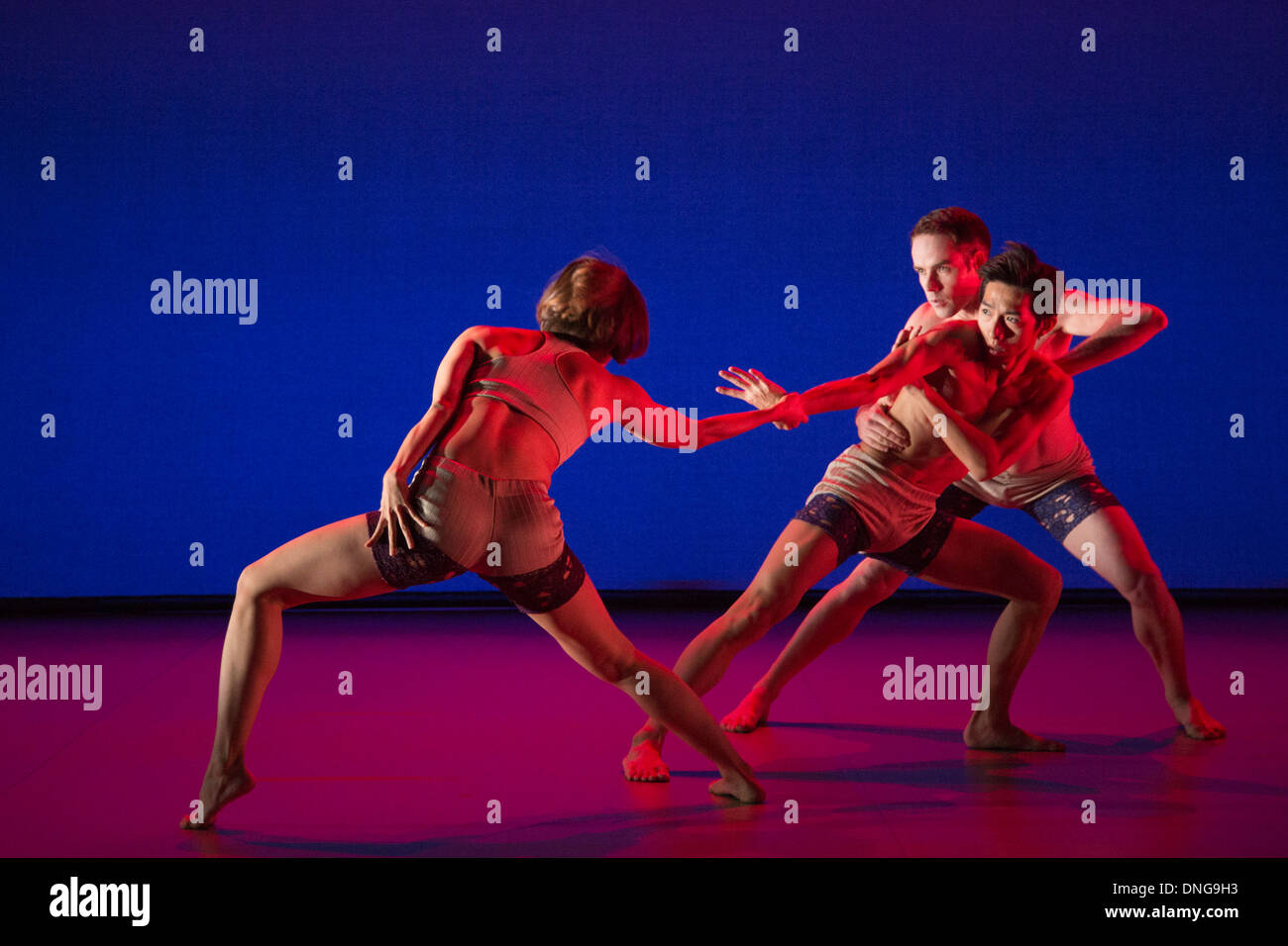 Shobana Jeyasingh dance group perform the world premiere 'Strange Blooms' at the Queen Elizabeth Hall. Stock Photo