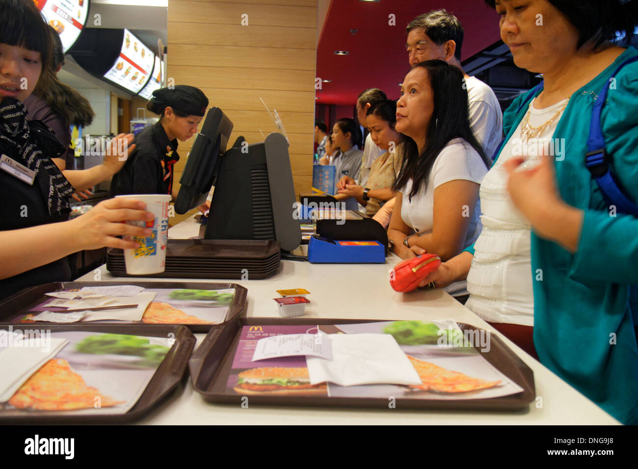 Hong Kong China,HK,Asia,Chinese,Oriental,Kowloon,Sham Shui Po,McDonald's,burgers,hamburgers,franchise,fast food,restaurant restaurants dining eating o Stock Photo