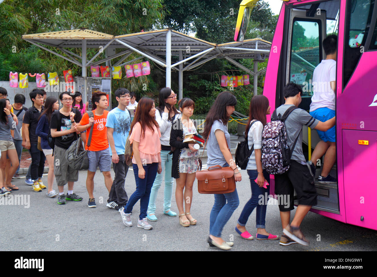 Hong Kong China,HK,Asia,Chinese,Oriental,New Territories,Sha Tin,Ma Liu Shui,New Asia College,Chinese University of Hong Kong,free campus shuttle bus, Stock Photo