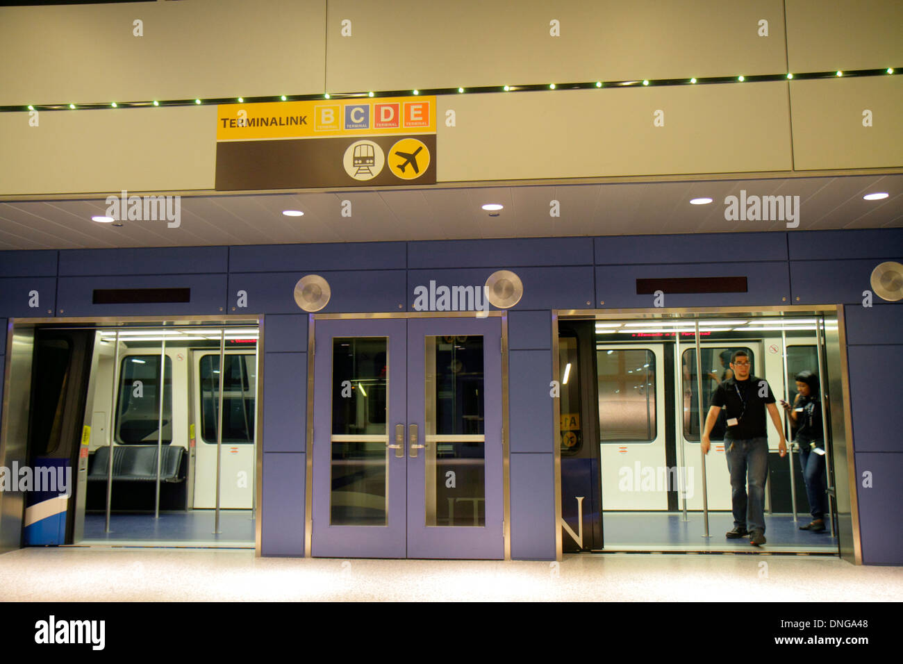 Texas,Houston,TX,Southwest,George Bush Intercontinental Airport,IAH,terminal,gate,Terminalink,free shuttle,rail,transport,looking TX130915007 Stock Photo