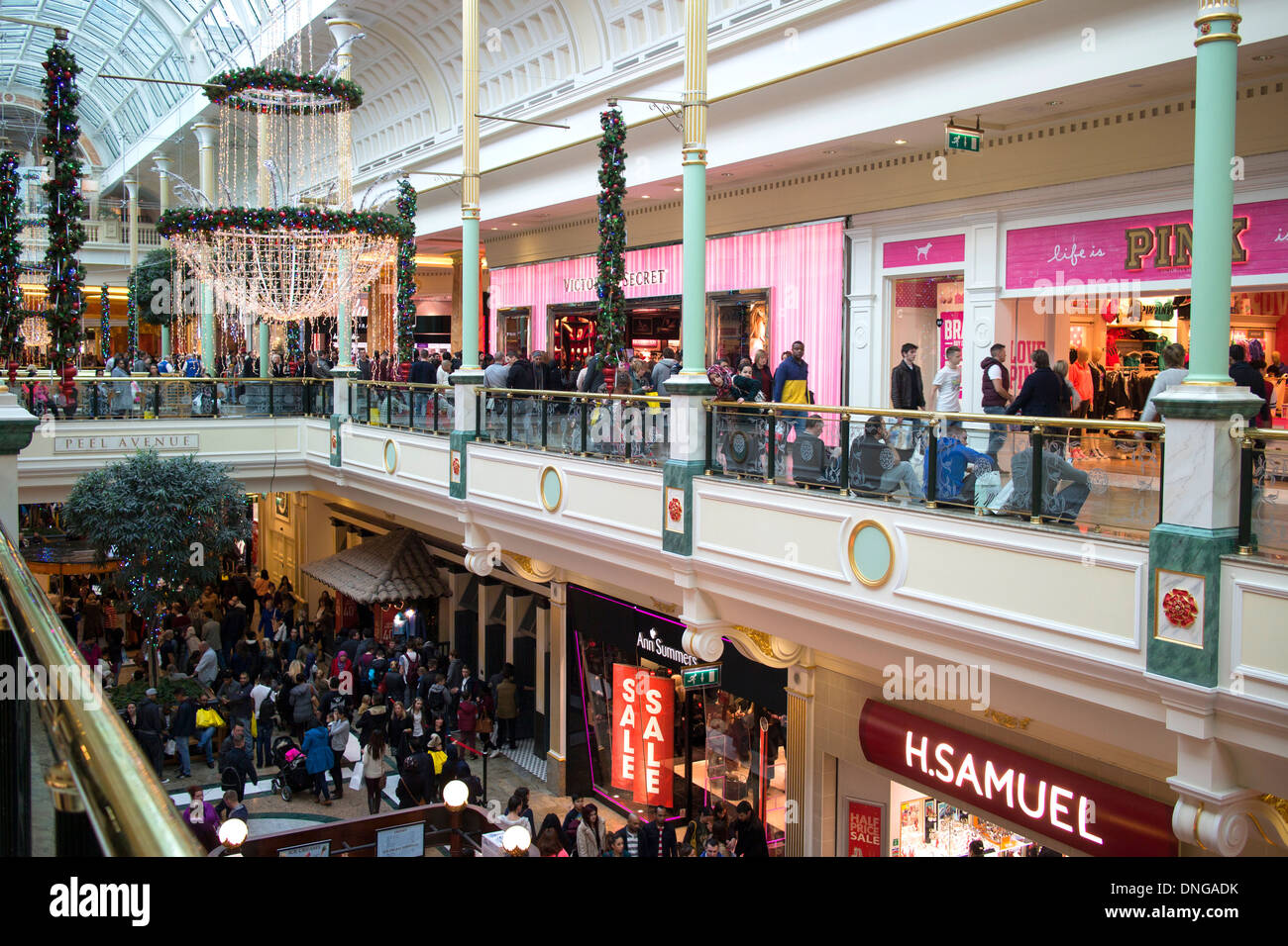 Inside the Intu Trafford Centre indoor shopping complex in Dumplington, Greater Manchester, England Stock Photo
