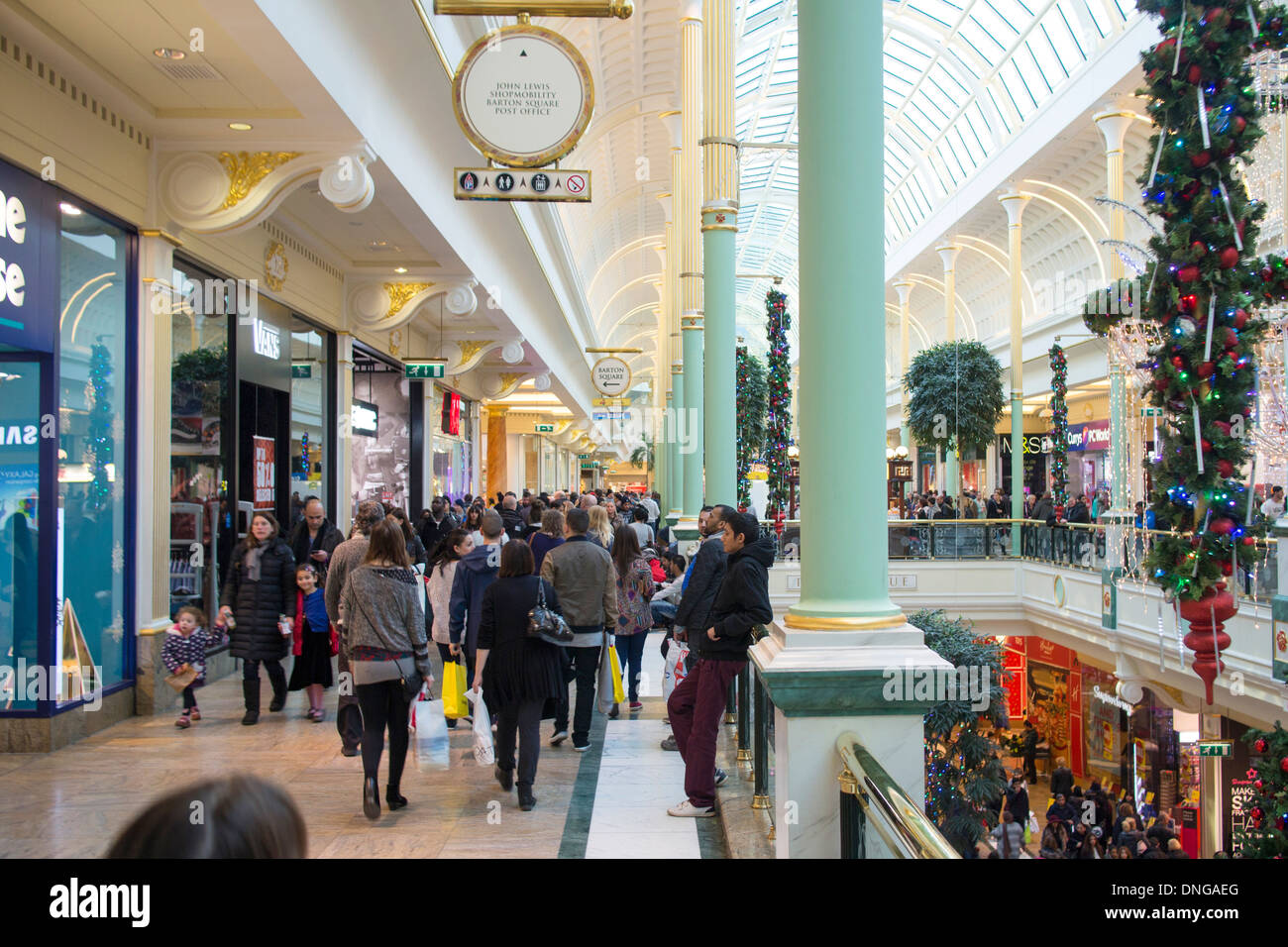 Inside the Intu Trafford Centre indoor shopping complex in Dumplington