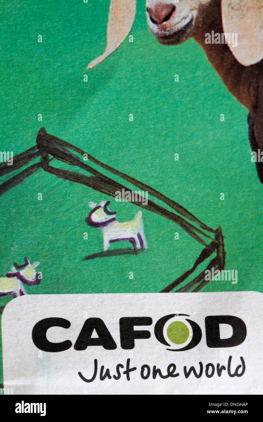 CAFOD just one world - detail on CAFOD envelope Stock Photo