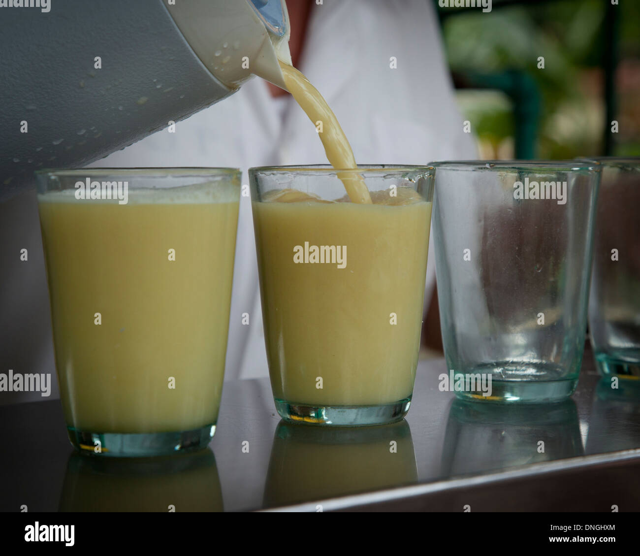 Fresh Sugar cane juice in Cuba Stock Photo