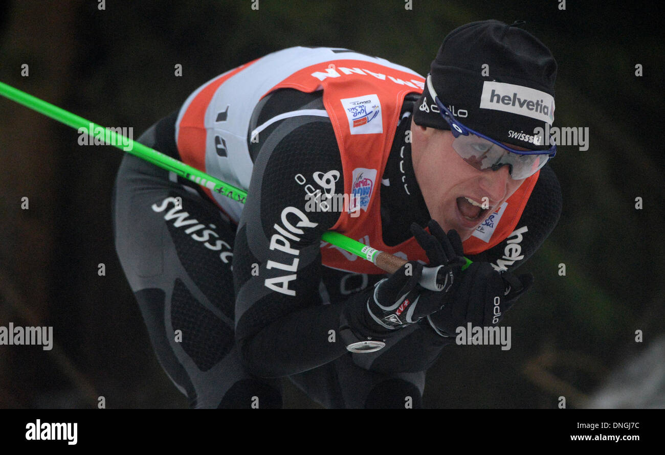 Oberhof, Germany. 28th Dec, 2013. Swiss cross-country skier Remo Fischer in action during the prologue of the Tour de Ski in Oberhof, Germany, 28 December 2013. Photo: HENDRIK SCHMIDT/dpa/Alamy Live News Stock Photo