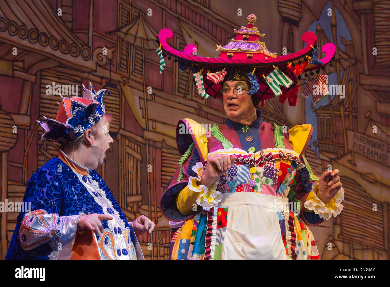 Dress rehearsal of the panto Aladdin with Jo Brand and Matthew Kelly at