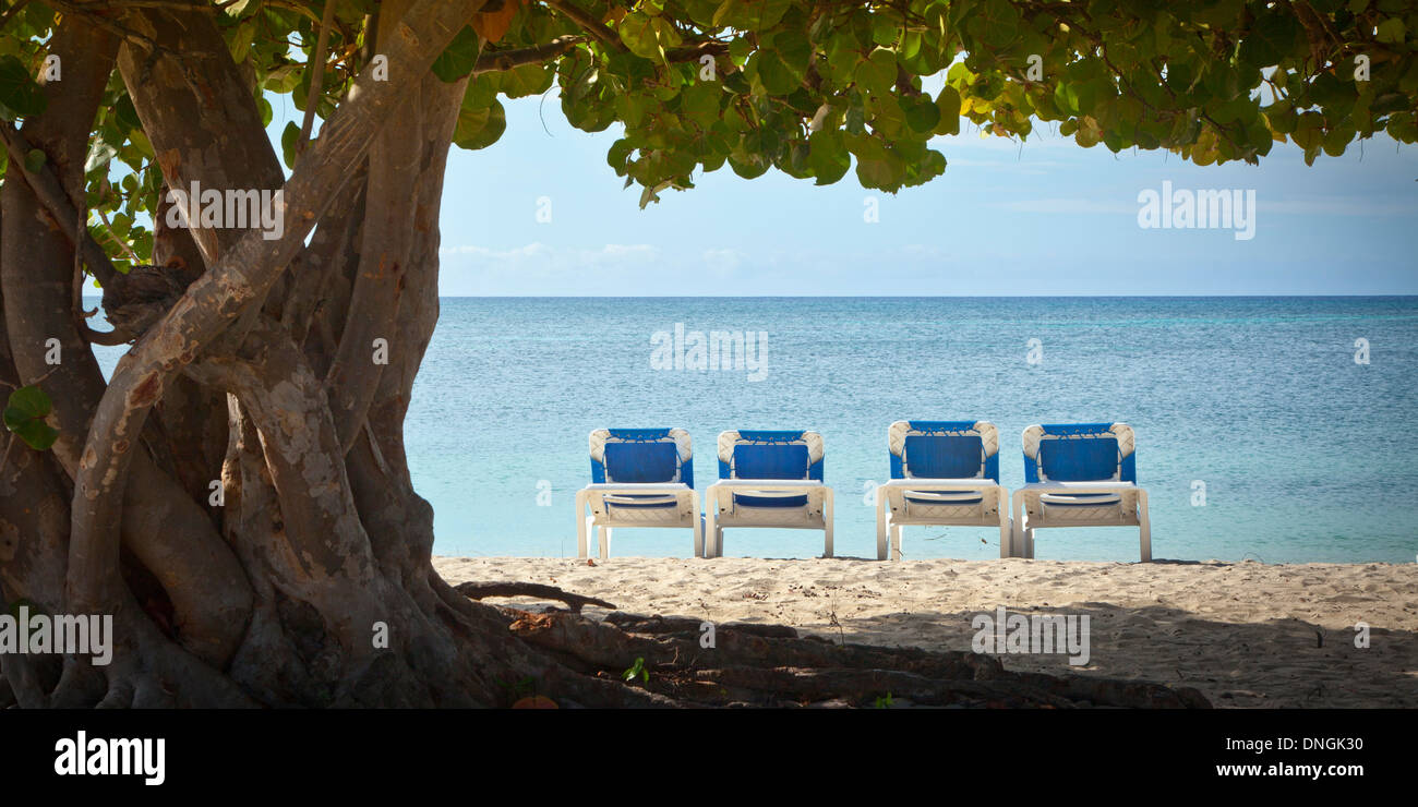 Chairs at beach in Trinidad in Cuba Stock Photo Alamy