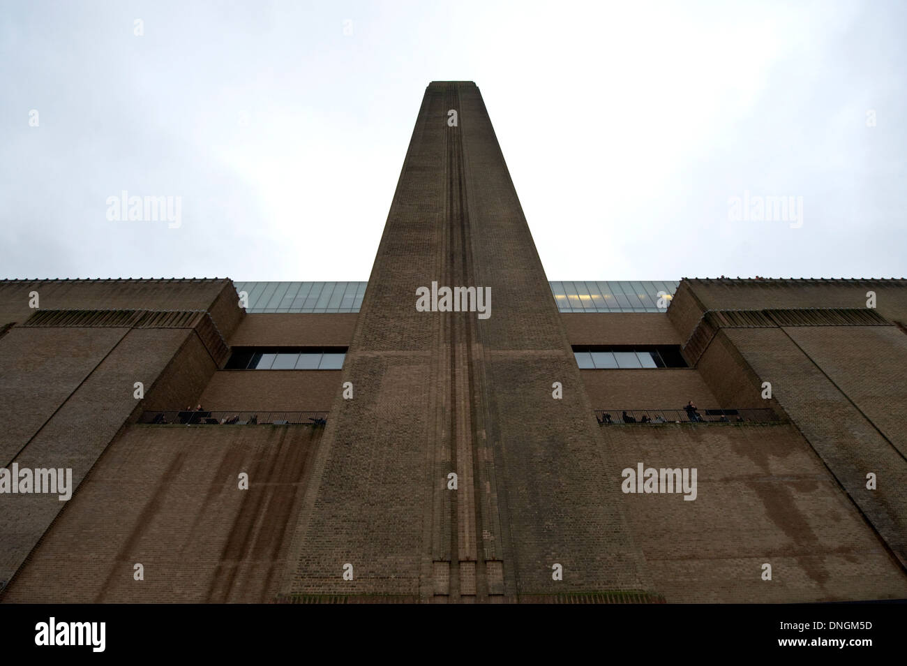 LONDON, January 15, 2011: the Tate Modern, with a focus on the historic chimney. Stock Photo