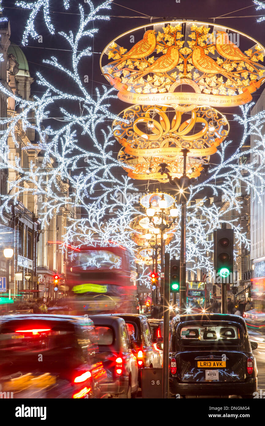 Regent Street decorated for Christmas, London, United Kingdom Stock Photo