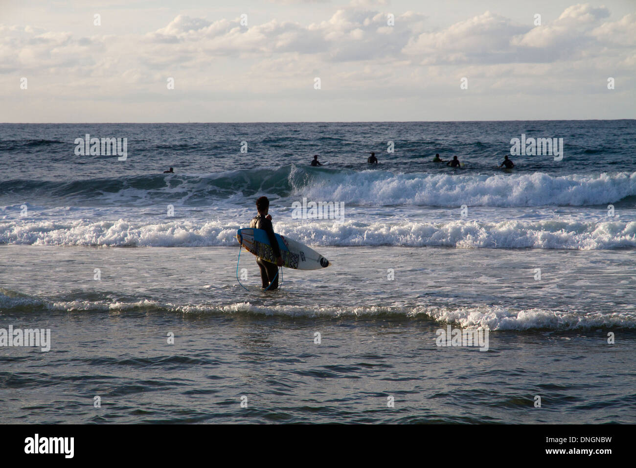 Surf ocean Mar Cantábrico Cantabrian Sea beach Spain Stock Photo