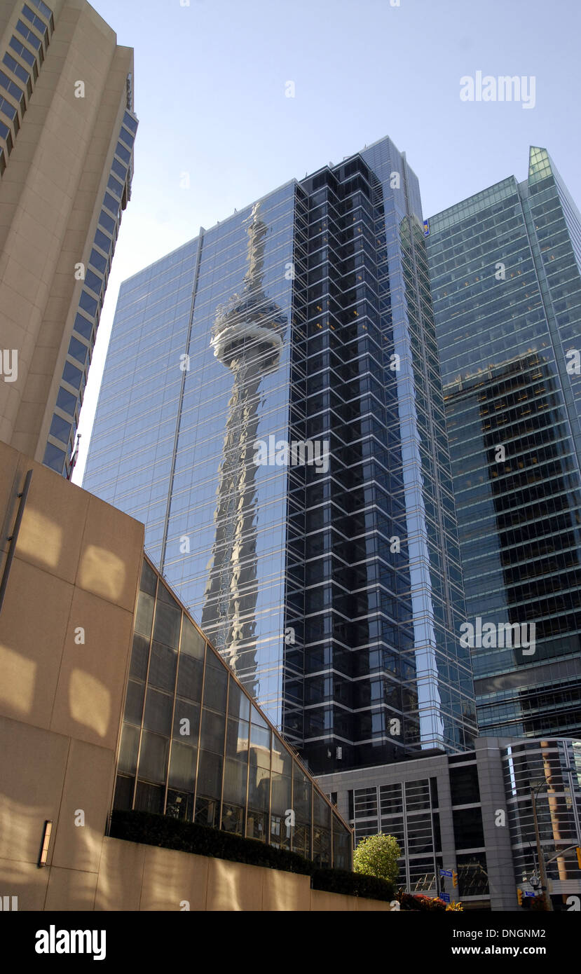 CN Tower reflected in office building, Toronto Stock Photo - Alamy