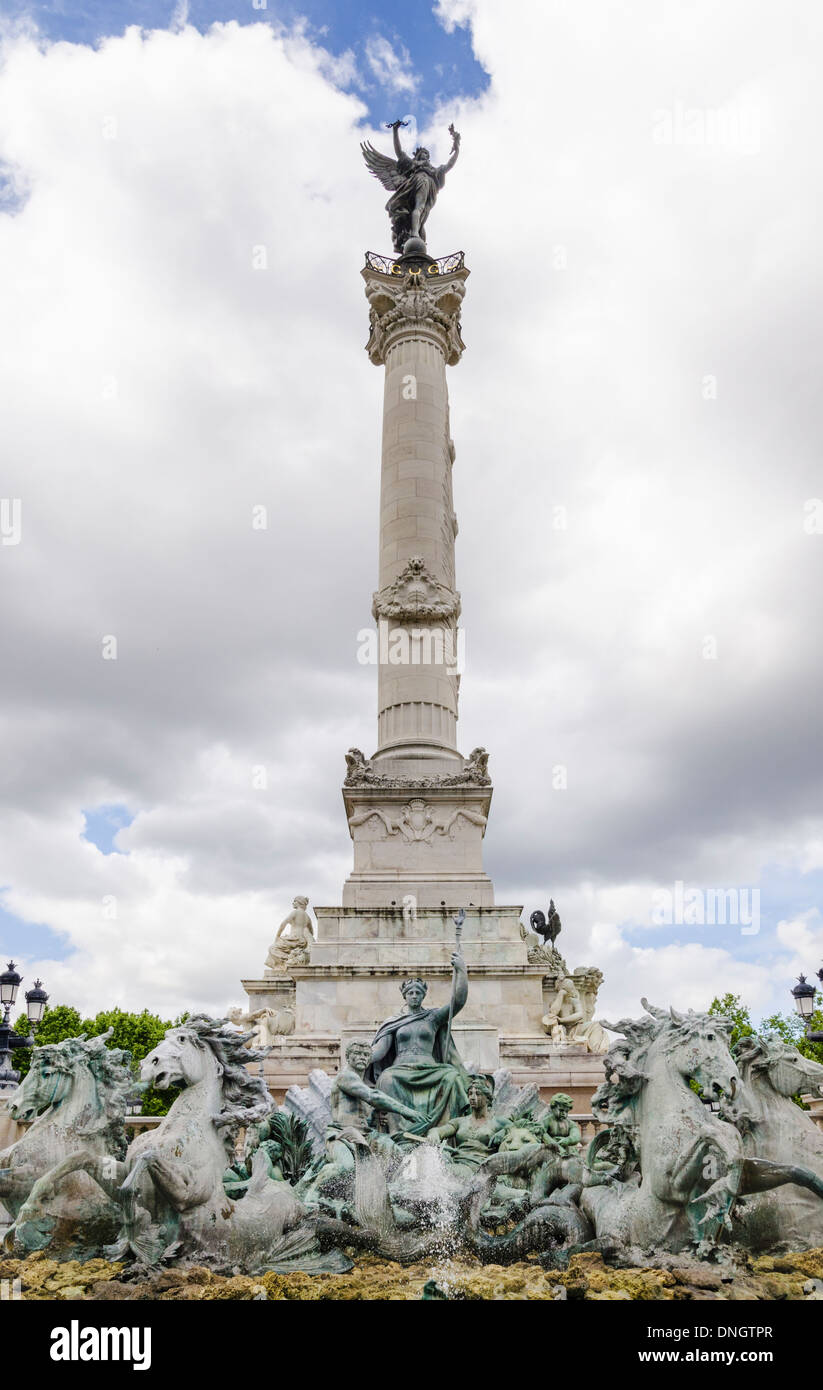 The Girondist Column, Place des Quinconces, Bordeaux, France Stock Photo