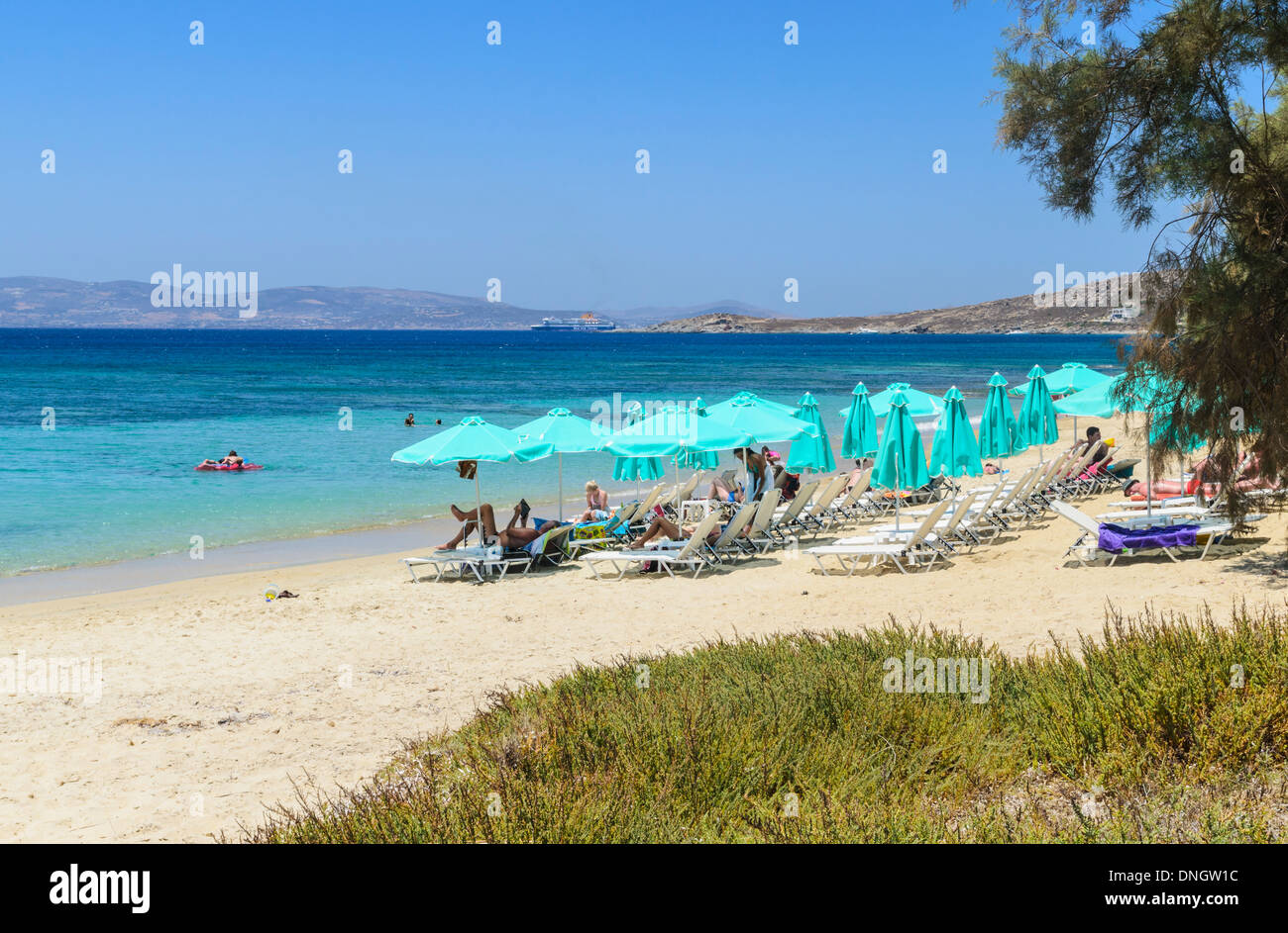 Agia Anna Beach, Naxos island, Naxos, Cyclades, Greece Stock Photo