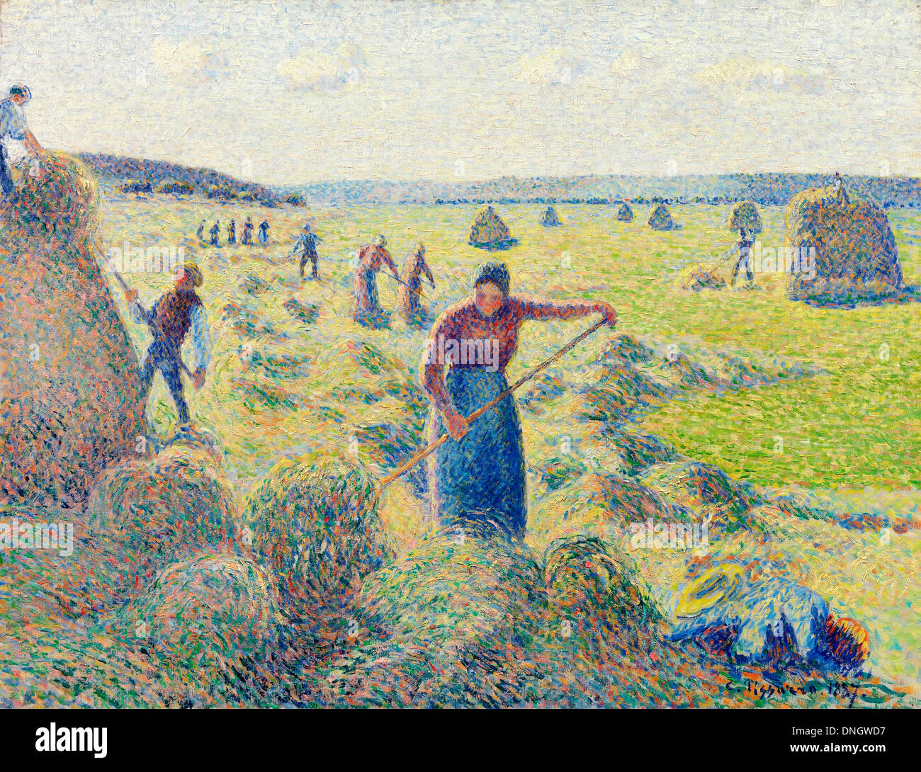 Camille Pissarro, The Harvest of Hay in Eragny 1887 Oil on canvas. Van Gogh Museum, Amsterdam. Stock Photo