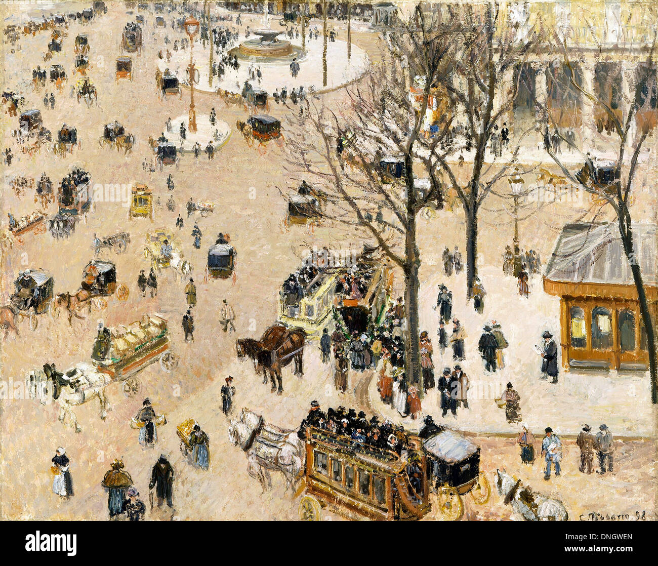 Camille Pissarro, Place du Theatre Francais 1898 Oil on canvas. Los Angeles County Museum of Art, Los Angeles, USA. Stock Photo