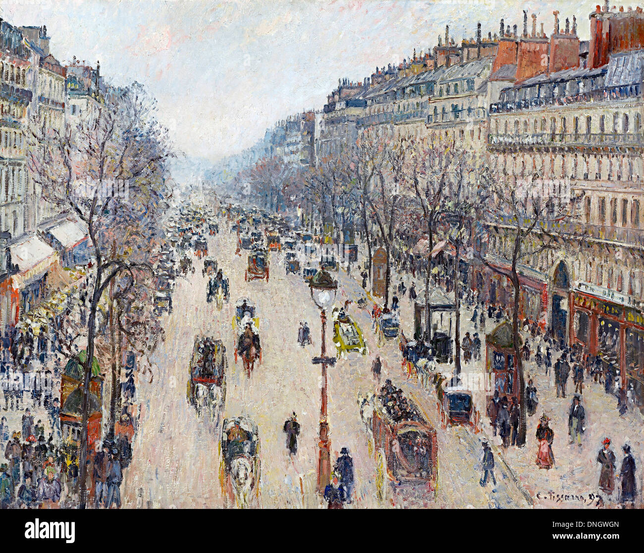 Camille Pissarro, Boulevard Montmartre, morning, cloudy weather 1897 Oil on canvas. National Gallery of Victoria, Australia. Stock Photo