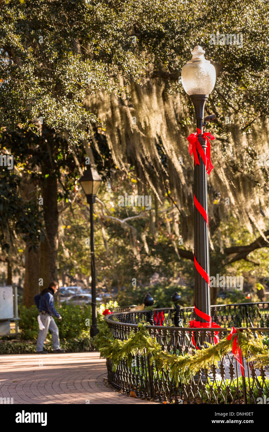 Christmas in Forsyth Park in Savannah, GA Stock Photo Alamy