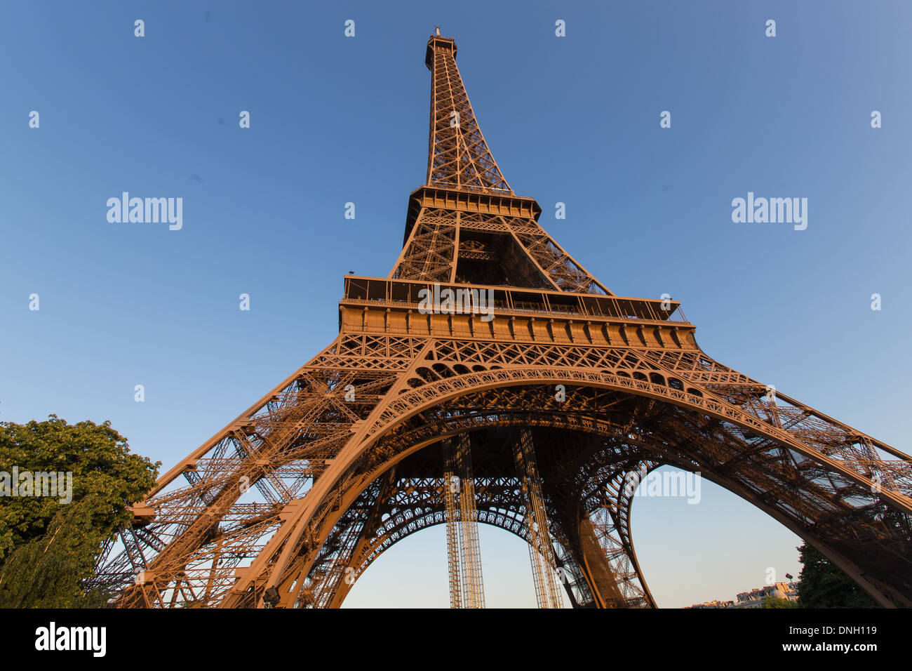 BIRD'S EYE VIEW OF THE EIFFEL TOWER, 7TH ARRONDISSEMENT, PARIS, FRANCE Stock Photo