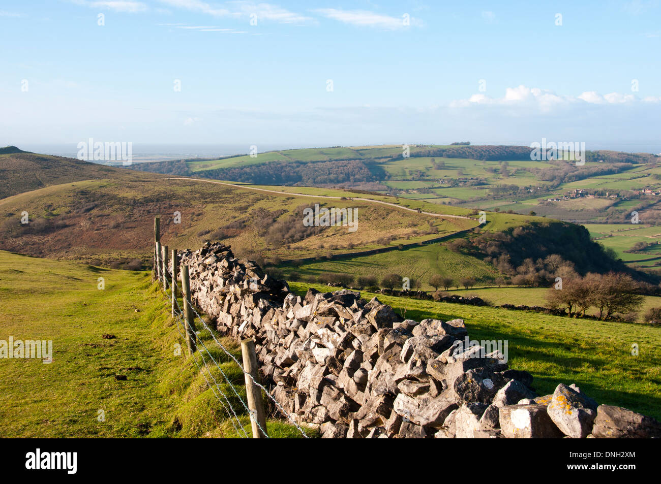 View towards Crook Peak, Somerset, England Stock Photo