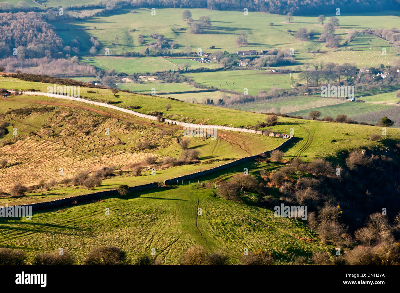 View towards Crook Peak, Somerset, England Stock Photo