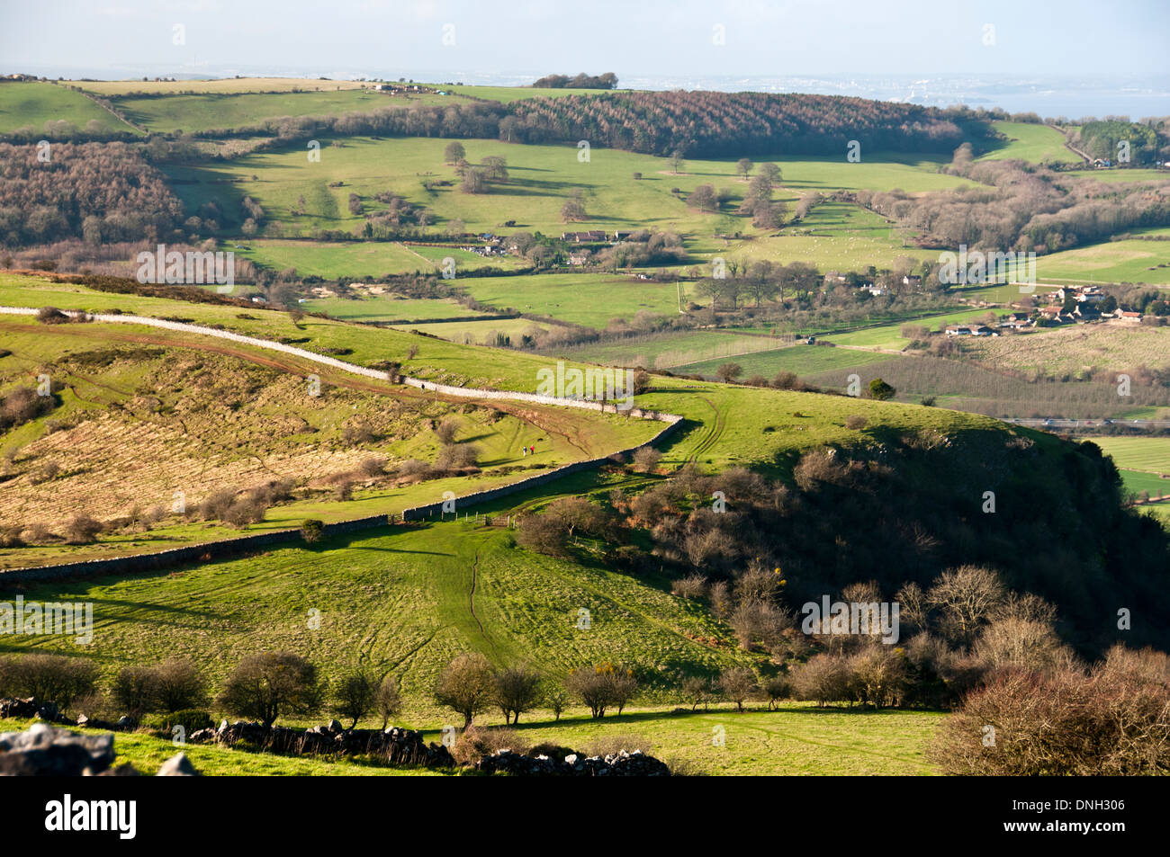 View towards Crook Peak, Somerset, England Stock Photo